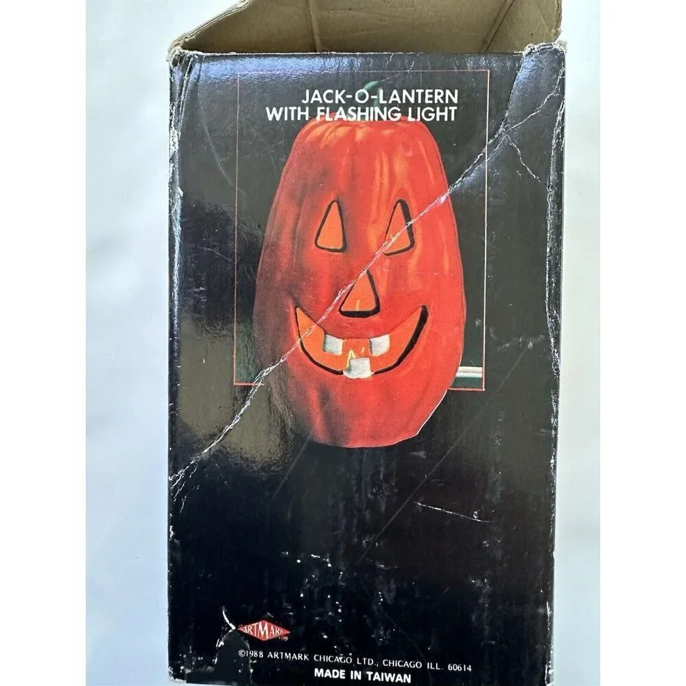 Vintage 1988 Artmark Jack O Lantern‎ Halloween Flicker Flashing Light Pumpkin